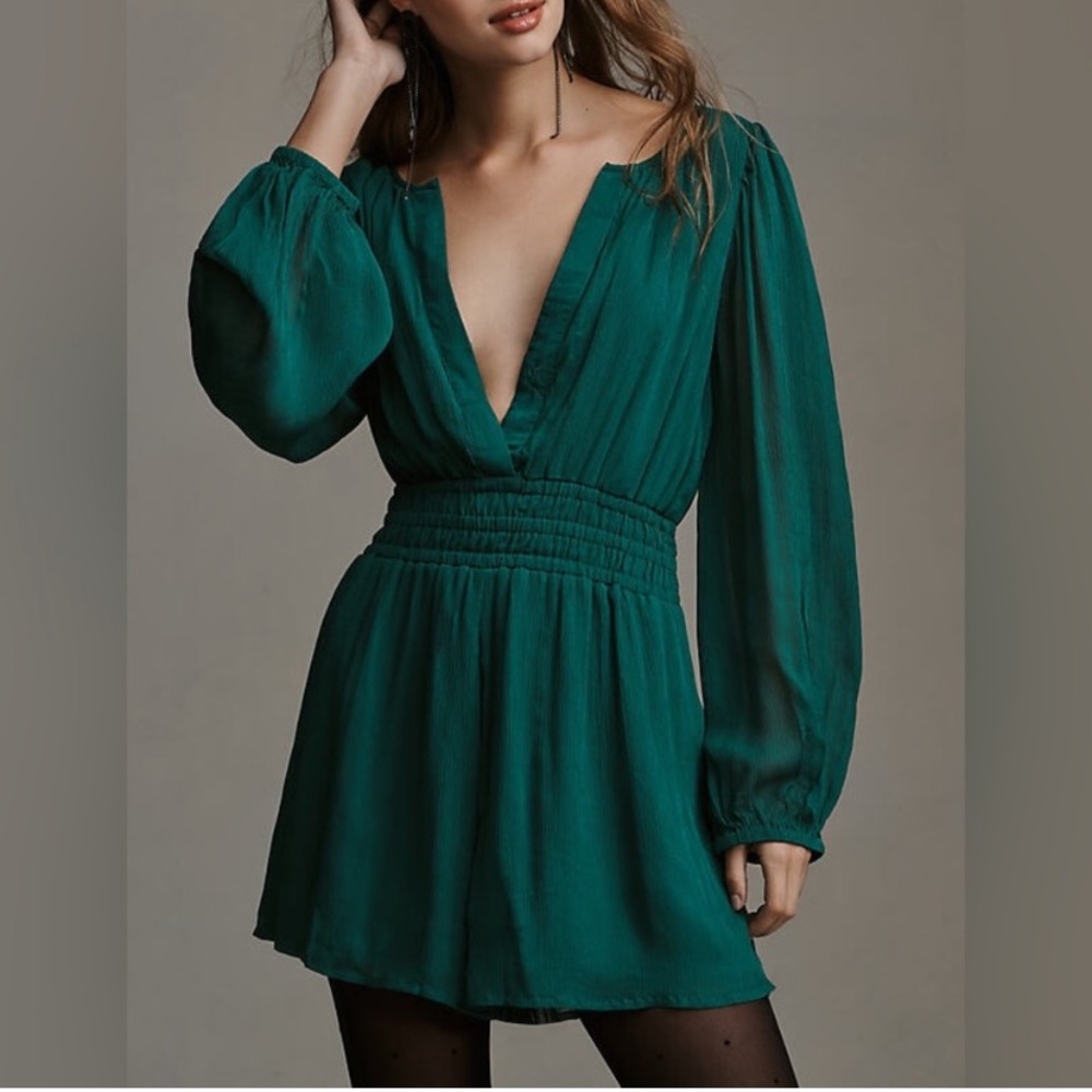 Anthropologie somerset long sleeve romper, S NWT